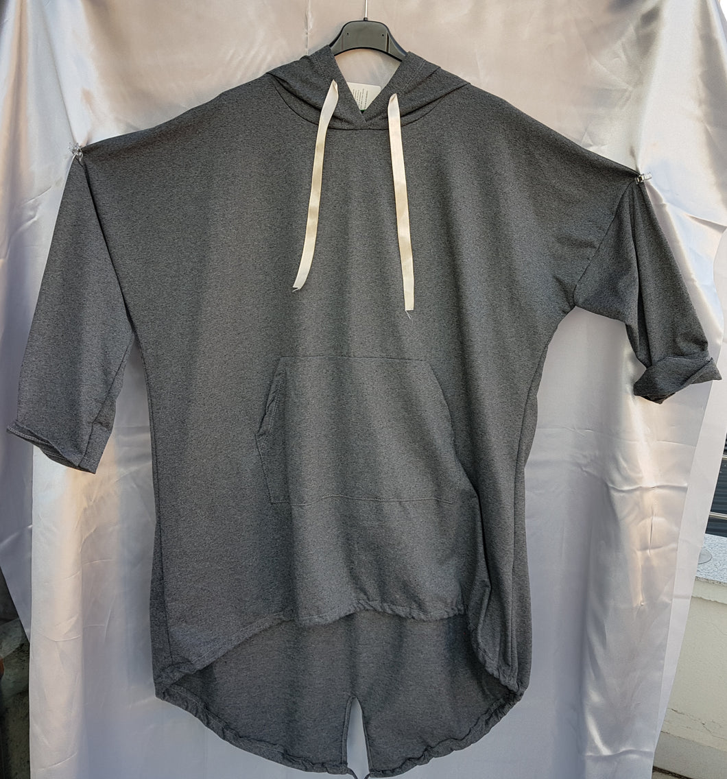 Kapuzen-Longshirt uni